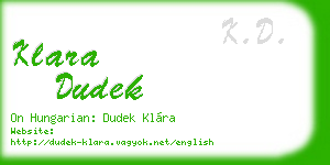 klara dudek business card